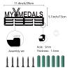 CREATCABIN Medal Holder Medal Hanger Display Rack Sports Metal Hanging Awards Iron Small Mount Decor for Wall Home Race Running Gymnastics Swimming Soccer Medalist Black 11.4 x 5.1 Inch-My Medals view 2