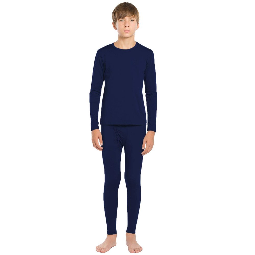 ViCherub Thermal Underwear Set for Boys Long Johns Fleece Lined Kids Base Layer Thermals Sets Boy Navy S