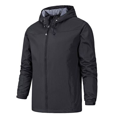 RTRDE Winter Coats For Men, Men's Rain Jacket Waterproof Lightweight Raincoat With Hood Outdoor Shell Jacket Hiking Windbreaker Jacket Men Breathable Packable Jacket Mens Cycling Jacket (5XL, Gray)