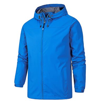 RTRDE Winter Coats For Men, Men's Rain Jacket Waterproof Lightweight Raincoat With Hood Outdoor Shell Jacket Hiking Windbreaker Jackets Men Golf Jacket Light Tall Big And Jackets (XL, Sky Blue)