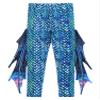 RUNQHUI Women's Halloween Costume 3D Print Mermaid Leggings Fish Scale Compression Pants Rash Guard Fancy Trouser Green X-Large view 3