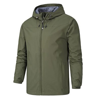 Jacket For Men, Men's Rain Jacket Waterproof Lightweight Raincoat With Hood Outdoor Shell Jacket Hiking Windbreaker Mens Jacket Light Jackets Men Breathable Packable Jacket Tall (4XL, Army Green)