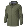 Jacket For Men, Men's Rain Jacket Waterproof Lightweight Raincoat With Hood Outdoor Shell Jacket Hiking Windbreaker Mens Jacket Light Jackets Men Breathable Packable Jacket Tall (4XL, Army Green) view 1