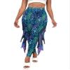 RUNQHUI Women's Halloween Costume 3D Print Mermaid Leggings Fish Scale Compression Pants Rash Guard Fancy Trouser Green Large