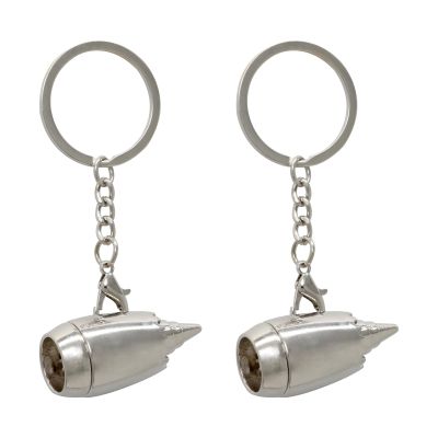 Honbay 2PCS Metal Aircraft Engine Keychain Creative Airplane Parts Key Rings Keyfob in A Box for Bag Purse Wallet Cellphone or Car Pendant