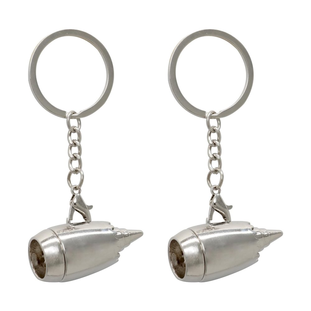 Honbay 2PCS Metal Aircraft Engine Keychain Creative Airplane Parts Key Rings Keyfob in A Box for Bag Purse Wallet Cellphone or Car Pendant