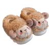 Zonkacen Kids Boy Girl Anti Skid Wrap Heel Quiet Cartoon Cotton Slippers for Home Winter Indoor Bedroom Playing Walking Vacation Holiday Hotel Travel Khaki Toddler 5-6.5 view 1