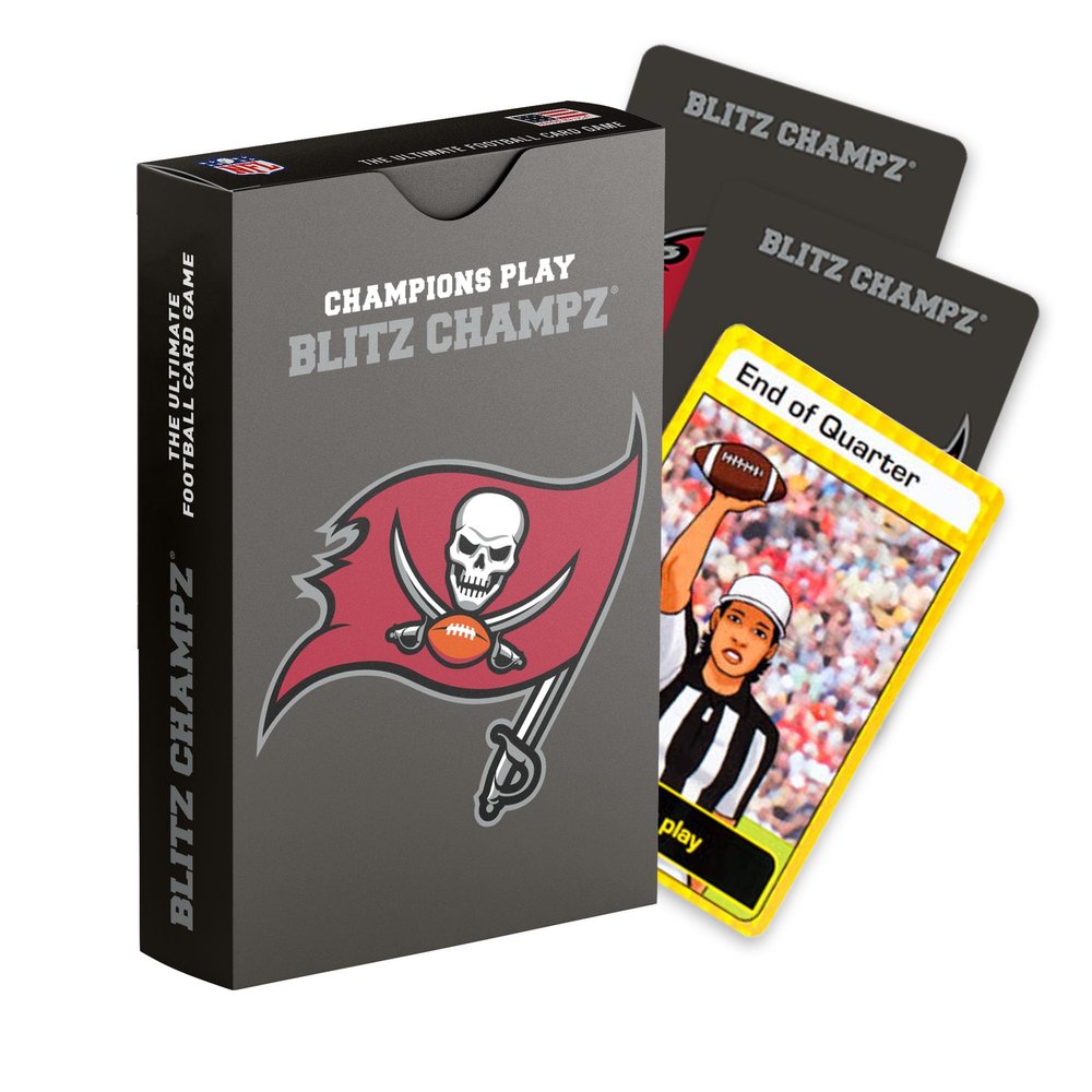 Blitz Champz Tampa Bay Buccaneers  Official NFL Playing Cards & Buccaneers Gifts for Men & Women, Fun Travel Card Games for Adults & Kids Ages 7+, Ideal Camping Games for Friends & Family Game Night