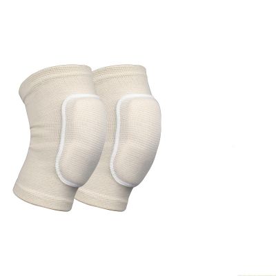 DABAUR Sports knee pads, dance sponge knee pads, thick knee pads + adult elbow pads, roller skating kneeling comprehensive care S rice-white