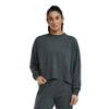 TYR Women's Ultrasoft Midweight Terry Cropped Crew Sweatshirt, Black, X-Large view 1