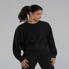 TYR Women's Ultrasoft Midweight Terry Cropped Crew Sweatshirt, Black, X-Small view 1