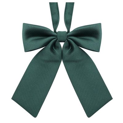 Adjustable Pre-Tied Bow Tie Solid Color Bowties for Women Girls School Uniform Tie Necktie Bowknot Bow Tie Brooch (Dark Green)