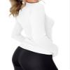 Mock Neck Tops for Women Basic Long Sleeve Slim Fitted Turtle Neck Shirts Business Casual Thermal Underwear(White,X-Large) view 2