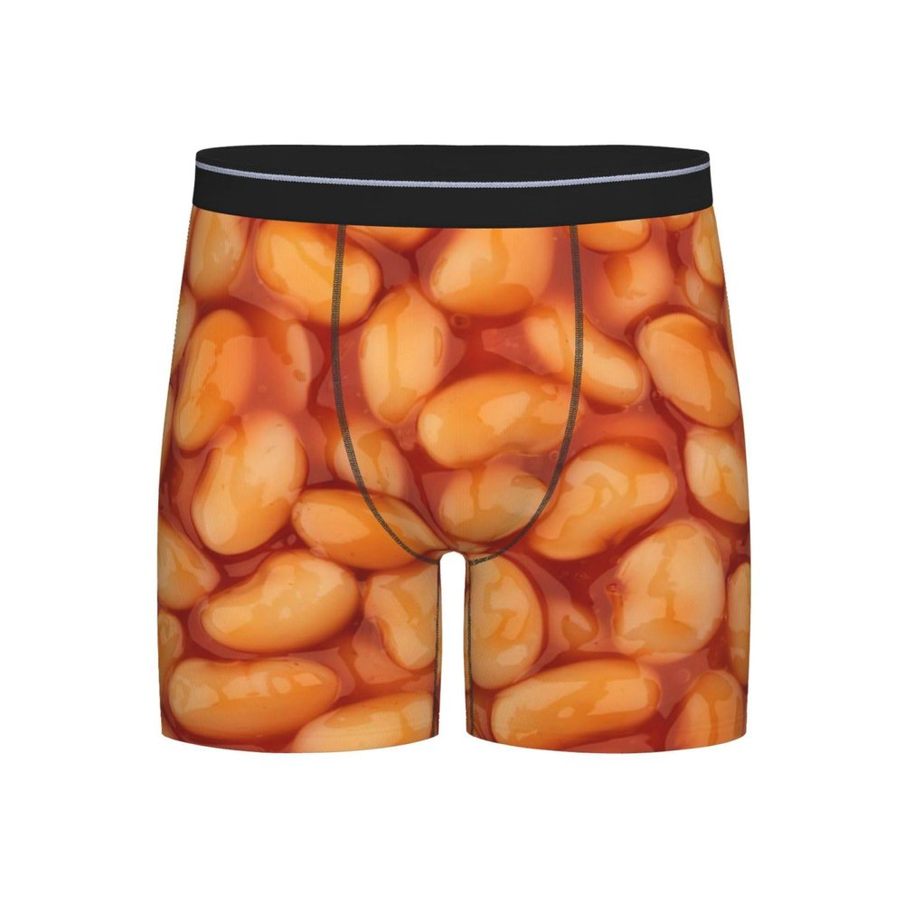 AISHFP Baked Beans Pattern Mens Boxer Briefs Underwear Sexy Breathable Comfortable Sport Underpants XX-Large Black