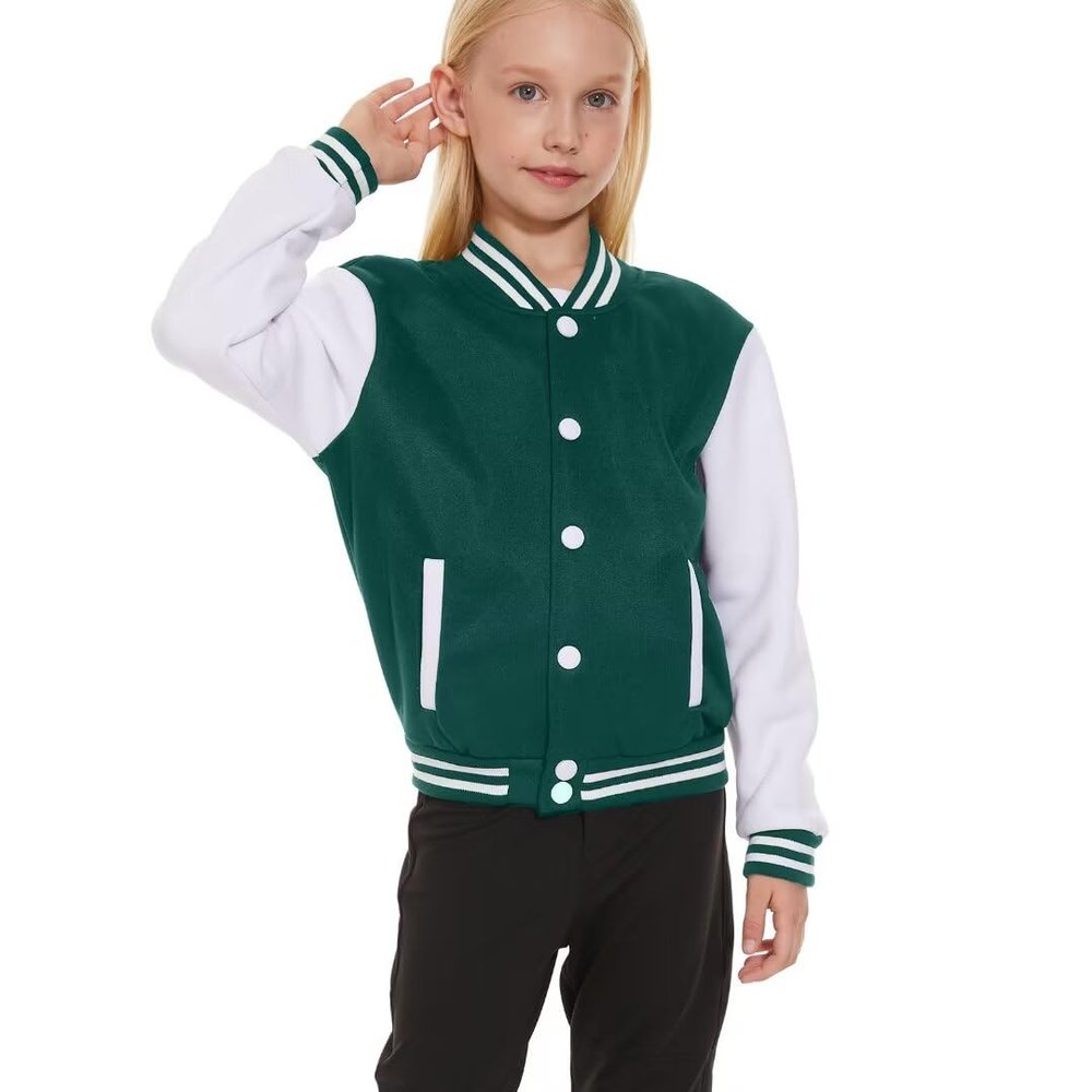 jeecoin Kids Baseball Jackets Girls Boys Varsity Jackets Casual Lightweight Sports Bomber Jacket School Jackets
