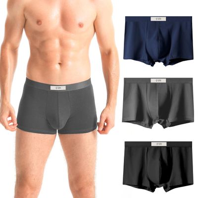 feichan ashion Men's Cotton Underwear,Sweatproof Dry Comfort Breathable Big and Tall Short Boxer Briefs for ManSupport Pouch Short Pants (XL, 1008)