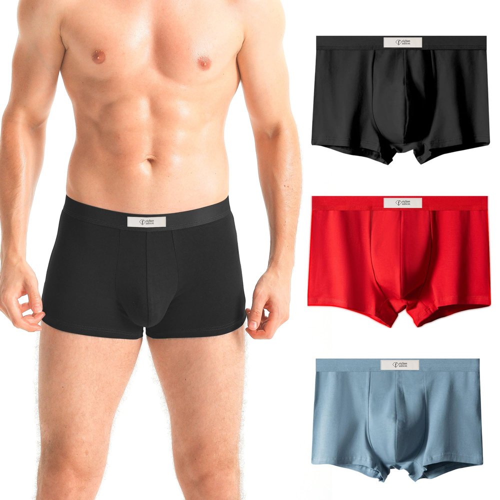 feichan ashion Men's Cotton Underwear,Sweatproof Dry Comfort Breathable Big and Tall Short Boxer Briefs for ManSupport Pouch Short Pants (M, 1002)