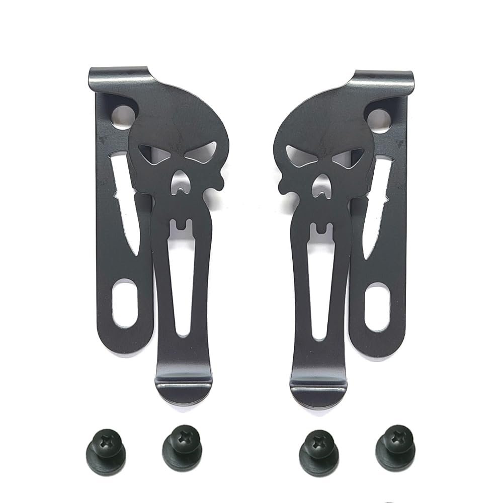 1 Pair Metal Spring Belt Black Clip with Screws for Kydex Sheath Holster Knife Sheath Clip