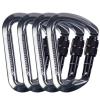 SEPEAK UIAA CE 30kN Locking Climbing Carabiner, Professional Heavy Duty Screwgate Clip for Outdoor Climbing, Mountaineering, Rappelling, Camping, Hiking, Large D Carabiner Hook/6744lb,Black,4pc view 1