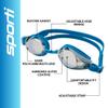Sporti Antifog Plus Mirrored Goggle - Silver Mirror/Clear Lens/Teal Frame view 2