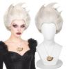 Aicos 2 Tone Gray Sea Witch Cosplay Wig with Shell Necklace for Women Halloween Costume Crazy Wig Hair Fits All+Wig Cap view 1