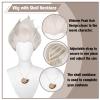 Aicos 2 Tone Gray Sea Witch Cosplay Wig with Shell Necklace for Women Halloween Costume Crazy Wig Hair Fits All+Wig Cap view 4