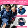 AquaDash Swim Parka, Unisex Adult, Extra Long, Natural Cotton, (Adult SM) Navy/Pink view 3