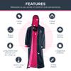 AquaDash Swim Parka, Unisex Adult, Extra Long, Natural Cotton, (Adult SM) Navy/Pink view 4