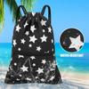 HOLYLUCK Drawstring Backpack Bag Sport Gym Sackpack (white star) view 3