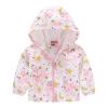 Baby Girls Boys Rain Jacket Windproof Floral Printed Coats Zipper Hooded Coat Zipper Long Sleeve (White, 18-24 Months) view 1