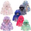 Baby Girls Boys Rain Jacket Windproof Floral Printed Coats Zipper Hooded Coat Zipper Long Sleeve (White, 18-24 Months) view 4