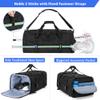 GOBUROS Lacrosse Bag Holds 2 Sticks and Shoes, Lacrosse Equipment Backpack with External Helmet Holder and Multi Pockets for All of Your LAX Gear, Black view 3