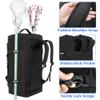 GOBUROS Lacrosse Bag Holds 2 Sticks and Shoes, Lacrosse Equipment Backpack with External Helmet Holder and Multi Pockets for All of Your LAX Gear, Black view 4