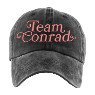 ALLNTRENDS Pigment Washed Team Conrad Embroidered Cotton Summer Baseball Cap (Black)