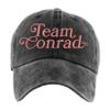ALLNTRENDS Pigment Washed Team Conrad Embroidered Cotton Summer Baseball Cap (Black) view 1