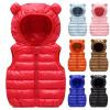 Kids Boys Girls Winter Warm Down Padded Vest Hooded Zipper Sleeveless Jacket aistcoat Outwear Down (Black, 3-6 Months) view 4
