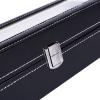 6 Slots Watch Box Organizer for Men,Leather Watch Collection Storage Box,Watch Jewelry Display Storage Case Organizer,Watch Holder Organizer Box,with Glass Lid,for Personal, Store, Home (Black) view 3