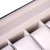 6 Slots Watch Box Organizer for Men,Leather Watch Collection Storage Box,Watch Jewelry Display Storage Case Organizer,Watch Holder Organizer Box,with Glass Lid,for Personal, Store, Home (Black) view 4