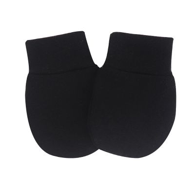 YOLAI Newborn Infant Baby Mittens Gloves No Scratch Mittens Boys Girls Unisex Cotton Gloves for 0~6 Months (Black, One Size)