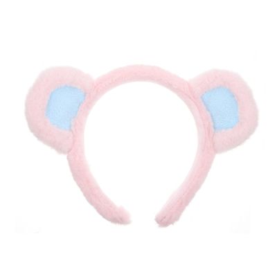 Beaupretty Face Wash Headband - Bear Ears Headband Cute Plush Animal Ears Party Headwear Women Spa for Women Girls(Pink Blue)