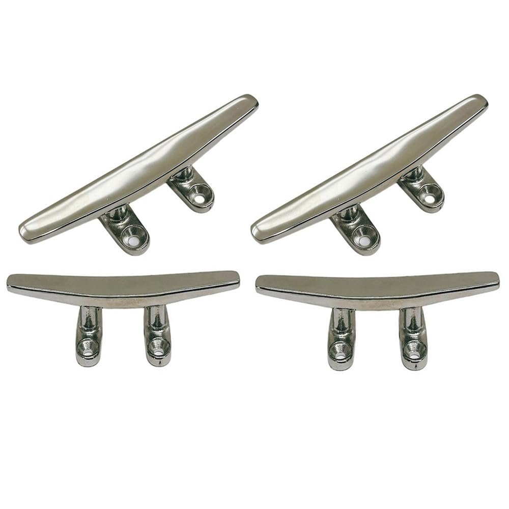 10" Dock Cleat Trimline Cleat Flat Top 316 Stainless Steel for Boat Marine 4Pcs