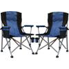 Camping Chair for Adults 2 Pack Heavy Duty Outdoor Patio Lawn Chairs Portable Support 350 LBS High Back Padded Oxford with Armrests, Storage Bag, Cup Holder, for Outside Fishing, Camping, 2PCS view 1