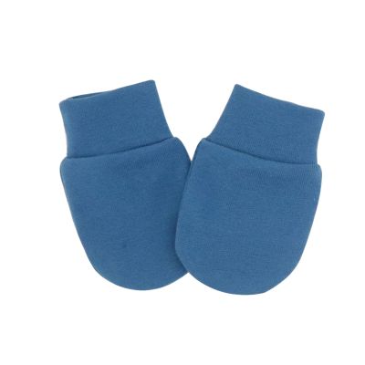 YOLAI Newborn Infant Baby Mittens Gloves No Scratch Mittens Boys Girls Unisex Cotton Gloves for 0~6 Months (Blue, One Size)
