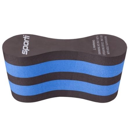 Sporti Adult Pull Buoy Swimmer Training Aid, EVA Foam - Black/Blue
