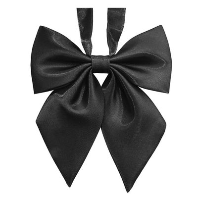 Adjustable Pre-tied Bow Tie Bowknot Halter Neck Bow Ties for Women Girls School JK&JC Uniform Tie Anime Bowtie (Black)