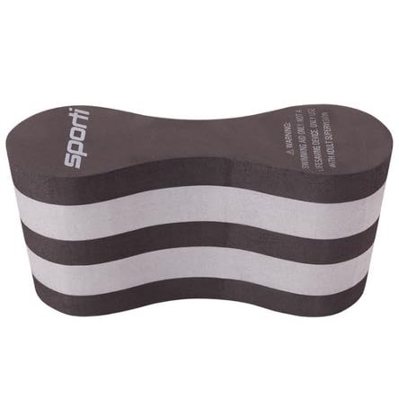 Sporti Pull Buoy for Women & Men Competitive, Swim Trainer Gears EVA 5-Layer Pull Buoy Leg Float - Black/Grey