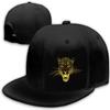 Anger Golden Leopard Fierce Animal Howl Snapback Hats for Men Trucker Dad Flat Brim Adjustable Black Baseball Cap Casual Washed Cotton Cool Hip Hop Hat Adult view 1