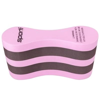 Sporti Pull Buoy for Women & Men Competitive, Swim Trainer Gears, Swim Buoy for Lap Swimming, EVA 5-Layer Pull Buoy Leg Float - Pink/Black/Pink