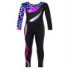 TiaoBug Kids Girls Long Sleeve Printed Gymnastics Ballet Dance Leotard with Skating Leggings Yoga Pants Set Activewear Starry Black&Hot Pink 8 Years view 3