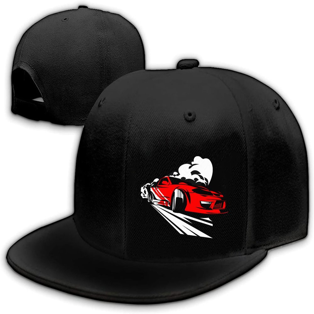 Tijeyi Race car Trucker Dad Hat Snapback Hats for Men Adjustable Baseball Cap Snap Backpack Hat for Boy Road Car Themed Outdoor Truck Drivers Flat Bill Cool